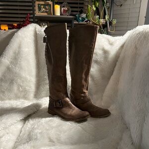 Distressed Brown Steve Madden Knee-High Women's Boots